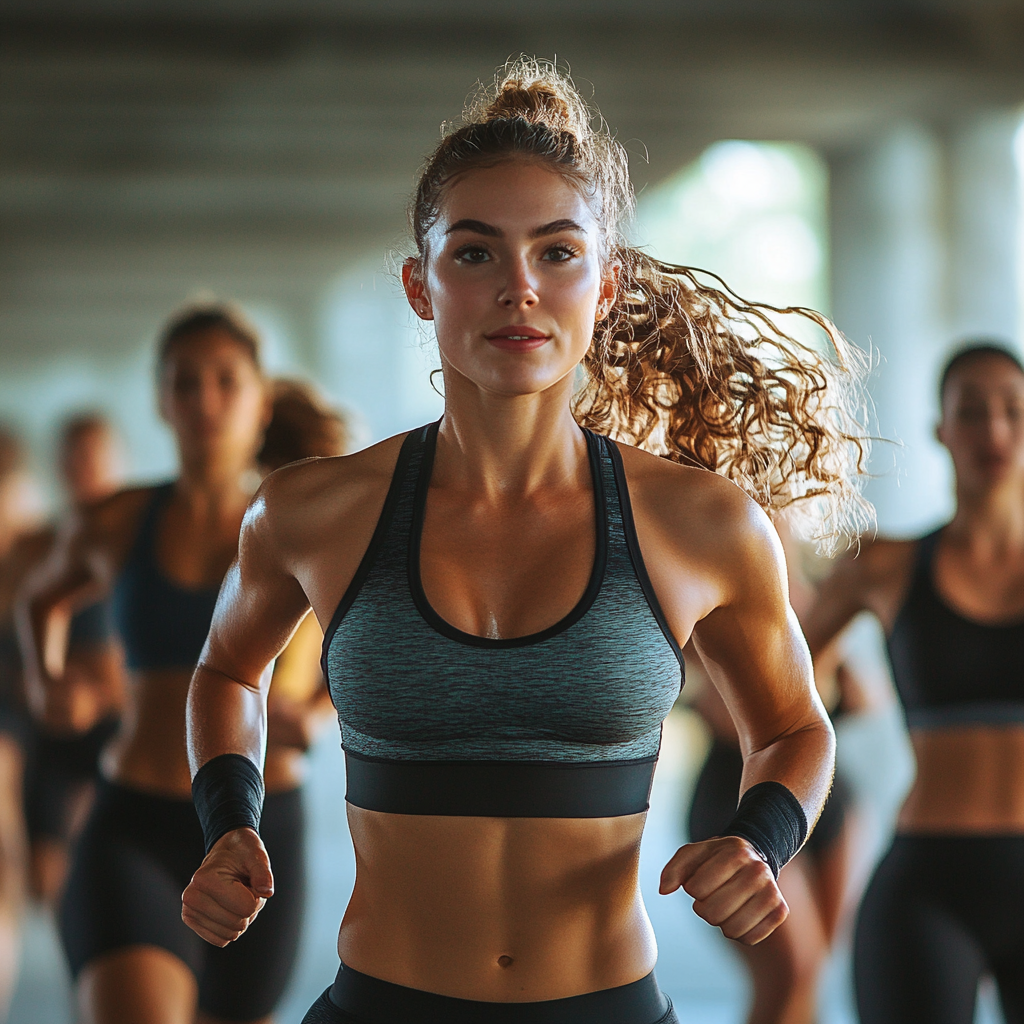 Інтенсивне групове тренування HIIT з швидкими вправами та відпочинком